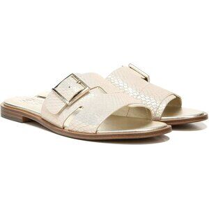 Naturalizer Womens Faryn Slide Sandals Buckle Detail Soft Gold Size 8.5W